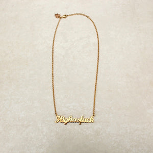 High As Fuck Statement Necklace - Gold