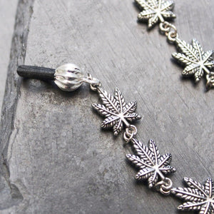 Weed Leaf Glasses Chain - Silver