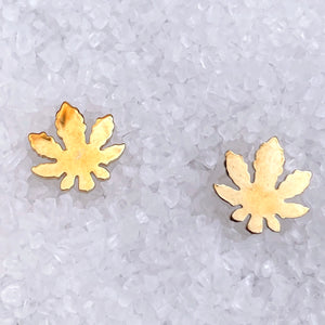Indica & Sativa Weed Leaf Stud Earrings