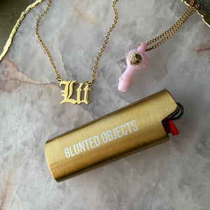 Blunted Objects Logo Lighter Case - Gold