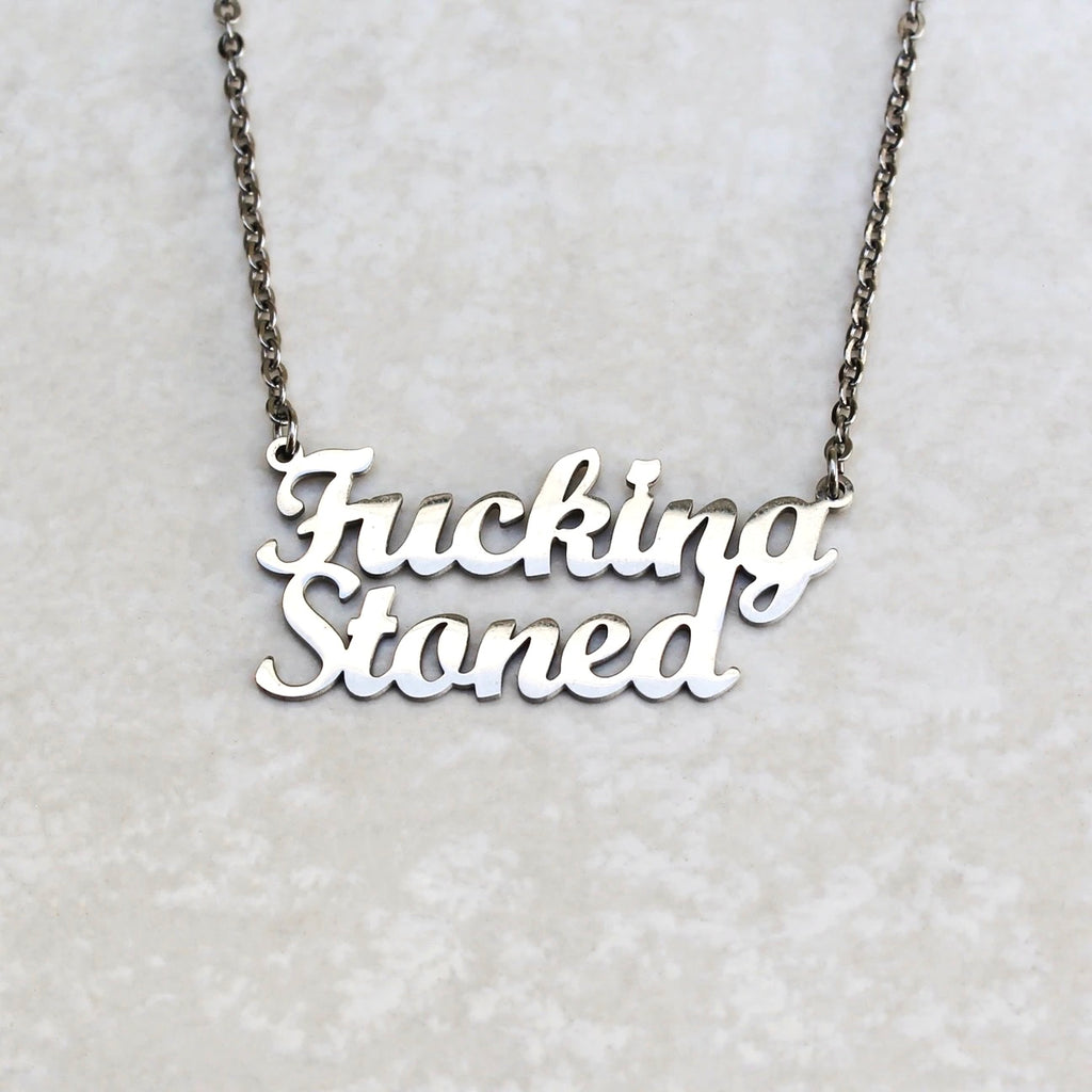 Fucking Stoned Statement Necklace - Silver