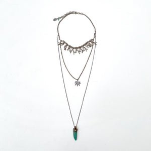 Boho Layered Branch Choker Turquoise Necklace