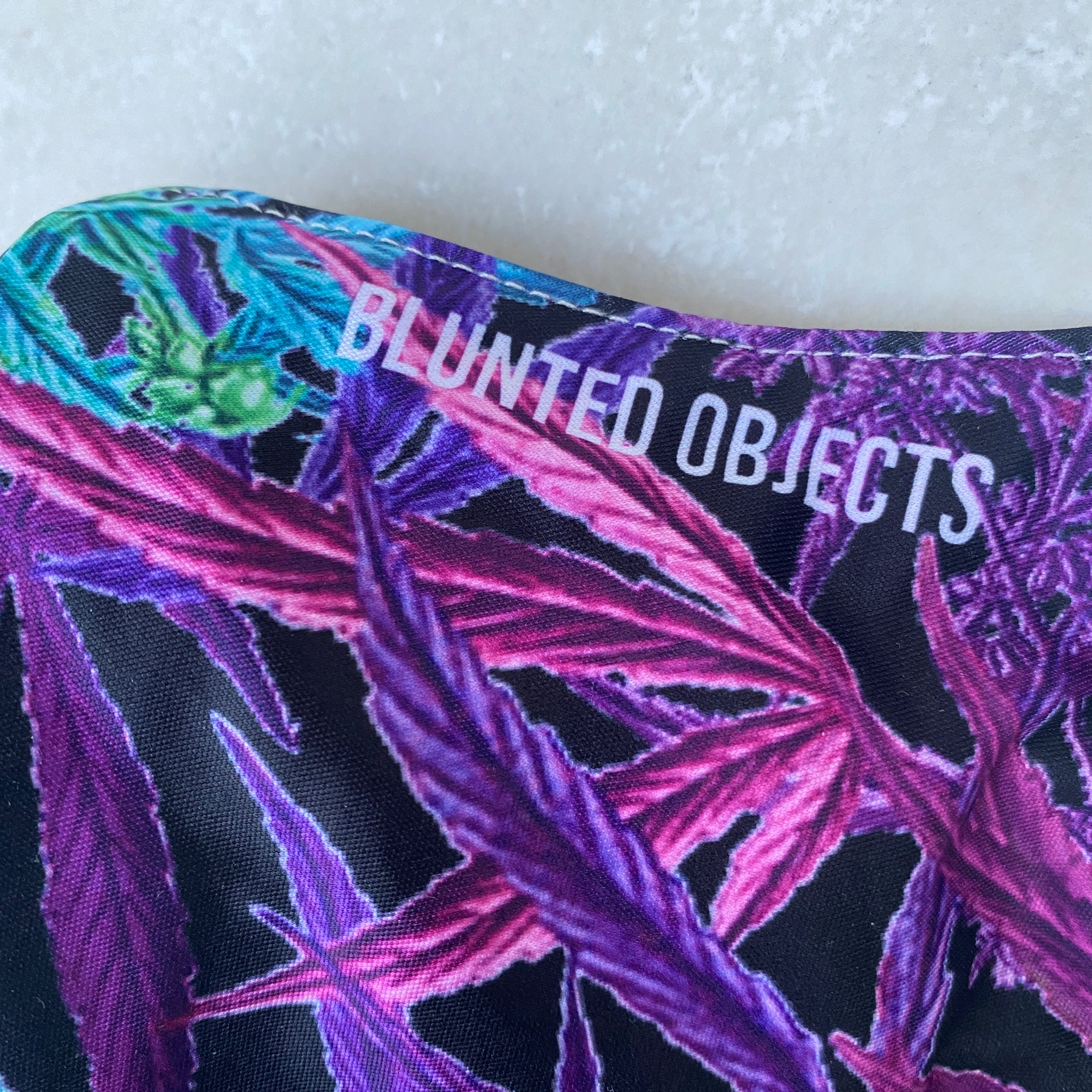 Blunted Objects Weed Print Face Mask - Purple
