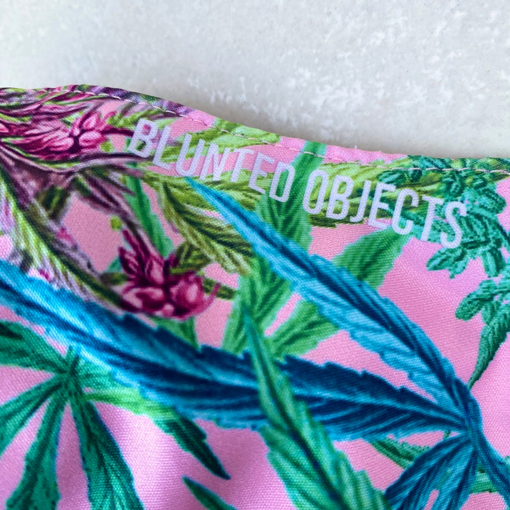 Blunted Objects Weed Print Face Mask - Pink