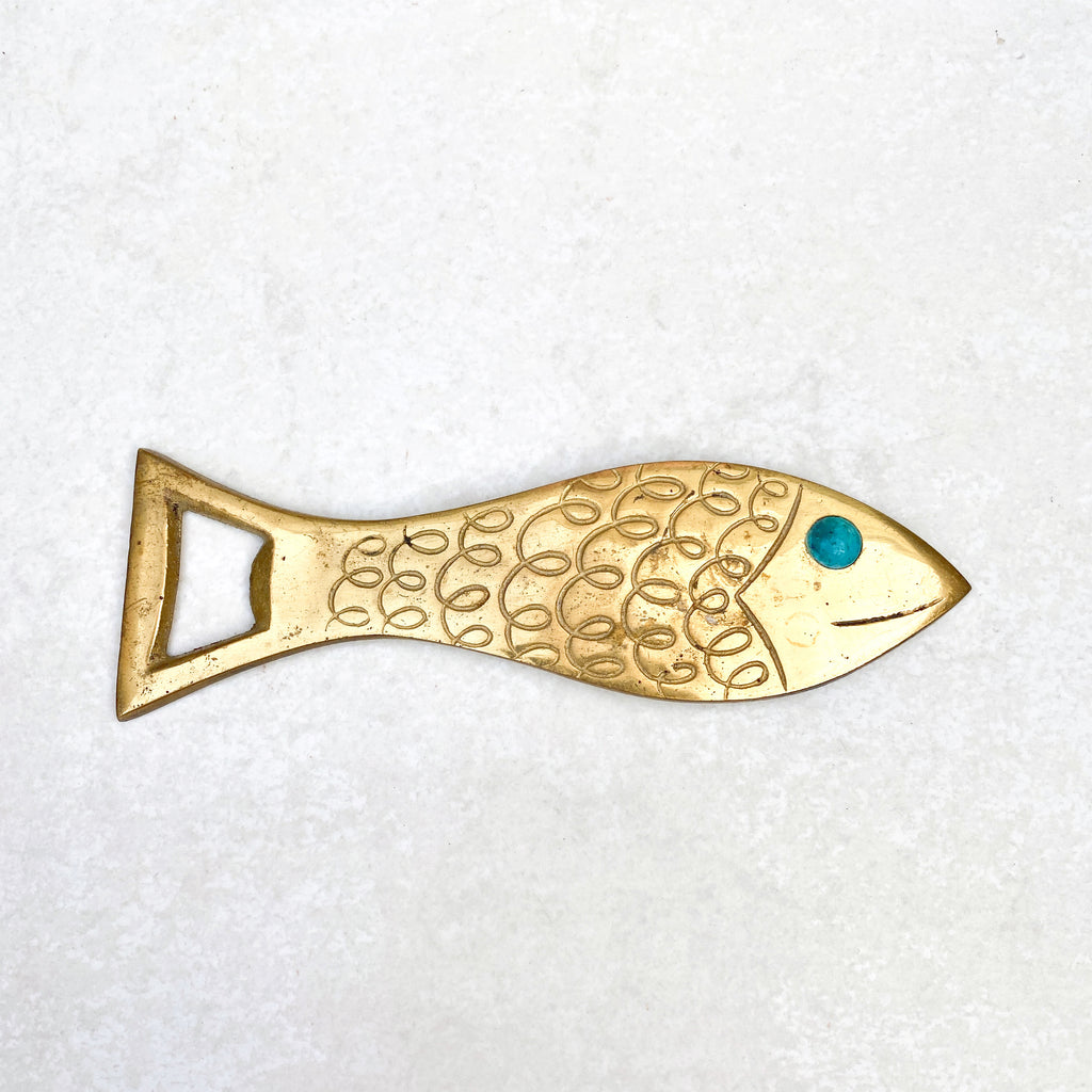 Vintage Brass Gold Fish Bottle Opener