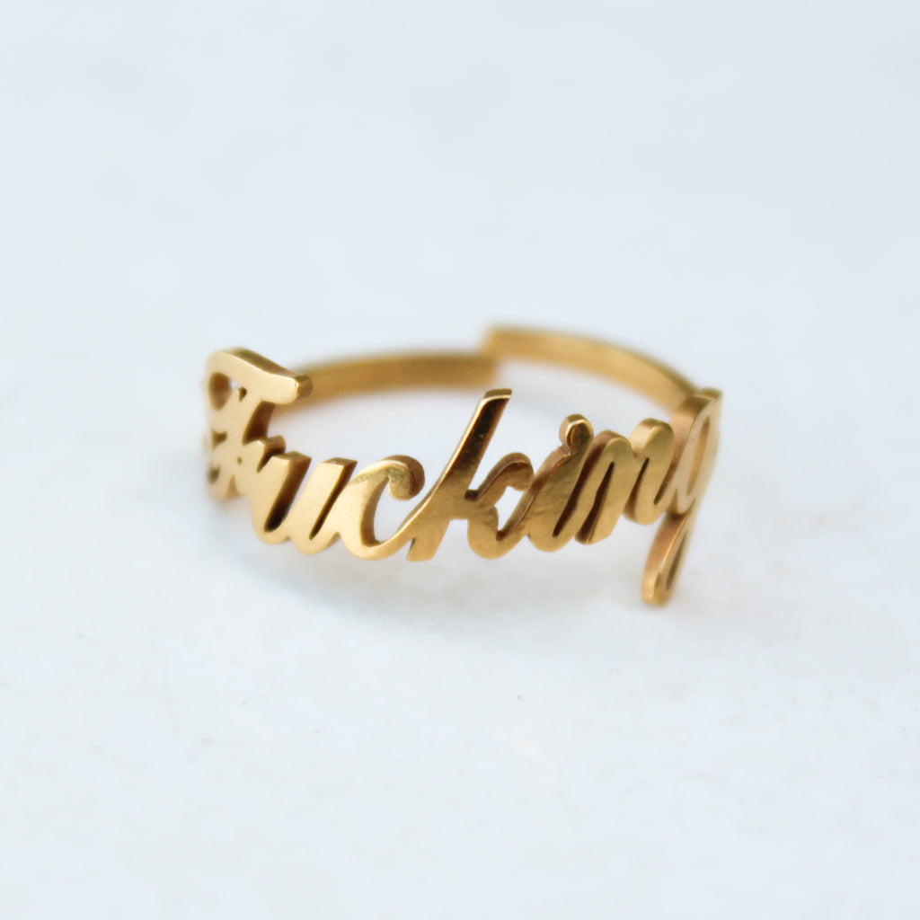 Fucking Gold Statement Ring - Blunted Objects