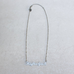 High As Fuck Silver Statement Necklace - Blunted Objects