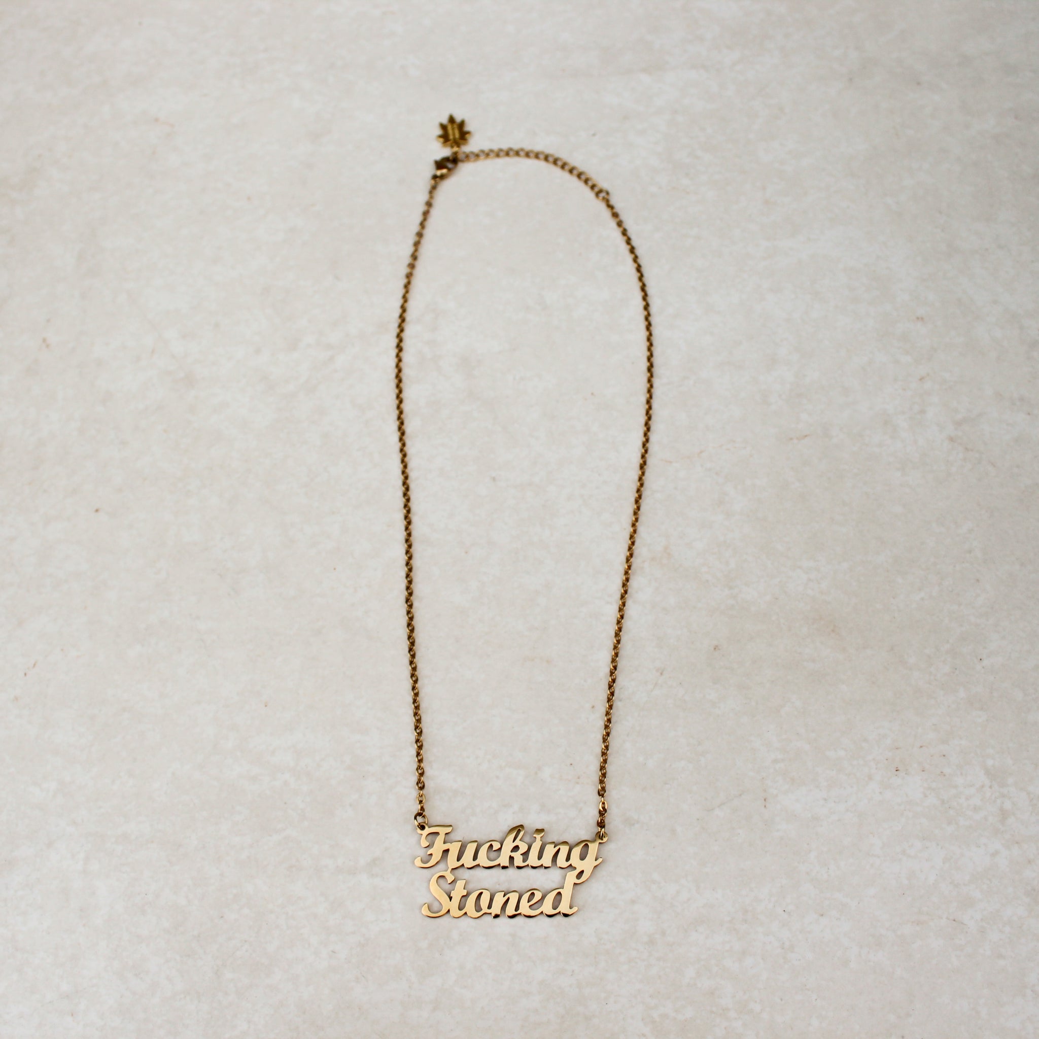 Fucking Stoned Statement Necklace - Gold - Blunted Objects