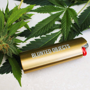 Blunted Objects Logo Lighter Case - Gold